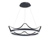 Pendente Luminaria de Coroa Preto Branco Quente 60cm 60w