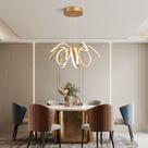 Pendente Luminaria de Led Dourado Branco Quente 50cm 60w