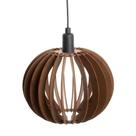Pendente Luminária De Teto De Madeira Mdf Decoração Cor Marrom