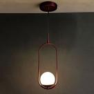 Pendente Luminária De Teto Design Oval Vidro Globo Fosco Bivolt Rose Gold