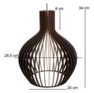 Pendente Luminária De Teto Grande Área De Churrasco 28 X 34 Cm De Madeira