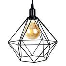 Pendente Luminária Diamante aramado Preto 110/220w