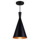 Pendente Luminária Dixon Funil Preto C/ Cobre