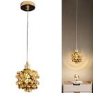 Pendente Luminária Dourado Aramado Cristal Alto Brilho Moderno Provençal Para 1 Lâmpada G9 Led Bivolt 110V 220V Para Quarto Cabeceira Lavabo