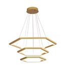 Pendente Luminária Hexagonal Dourado Led 70w 110/220v 3000K