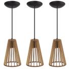 Pendente Luminária Koni Madeira MDF Desmontada 3 Unidades Pendente Luminária Koni Madeira MDF Desmontada 3 Unidades