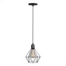 Pendente luminária lustre aramado preto modelo diamante