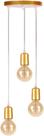 Pendente Luminária Lustre Base Tripla Fio Regulável Industrial Aramado Luxo Para Sala Quarto Escritório DOURADO FIO CRISTAL Pendente Luminária Lustre Base Tripla Fio Regulável Industrial Aramado Luxo Para Sala Quarto Escritório DOURADO FIO CRISTAL