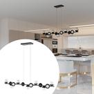 Pendente luminaria Lustre de Teto Jabuticaba Com 13 Globos Vidros Ambar Fume ou Transparente