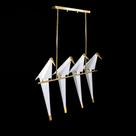 Pendente Luminaria Passaros Cristal Puleiro Metal Dourado Luxuoso