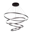 Pendente Luminária Preto Led 4 Aros Redondo Cores Luz 3 Em 1