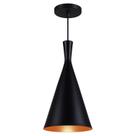 Pendente Luminária Tom Dixon Funil Canadá Preto Textura C/ Cobre - Rei da Iluminação