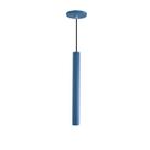 Pendente Luminária Tubo Azul 30 Cm + Lâmpada LED Branco Quente