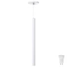 Pendente Luminária Tubo Branco 50 Cm + Lâmpada LED Branco Quente