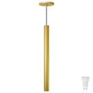 Pendente Luminária Tubo Dourado Fosco 50 Cm + Lâmpada LED Branco Quente