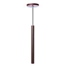 Pendente Luminária Tubo Marrom 30 Cm + Led Branco Frio