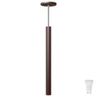 Pendente Luminária Tubo Marrom 50 Cm + Lâmpada LED Branco Frio