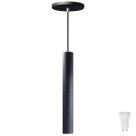 Pendente Luminária Tubo Preto 30 Cm + Lâmpada LED Branco Neutro