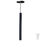 Pendente Luminária Tubo Preto 40 Cm + Lâmpada LED Branco Quente