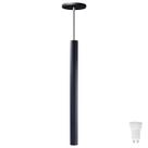 Pendente Luminária Tubo Preto 50 Cm + Lâmpada LED Branco Frio