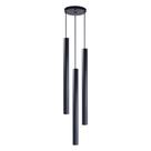Pendente Luminária Tubo Preto 50 Cm Triplo + Led Branco Frio Pendente Luminária Tubo Preto 50 Cm Triplo + Led Branco Frio