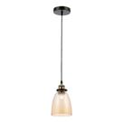 Pendente Lupin Preto Com Vidro Cognac Para 1 Lâmpada E27 Eletrorastro Pendente Lupin Preto Com Vidro Cognac Para 1 Lâmpada E27 Eletrorastro