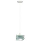 Pendente Lustre 3 Vidros Quadrados Aluminio Mini Branco