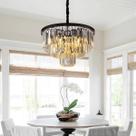 Pendente Lustre Cristal Luminária Clássica Quarto Sala Mesa jantar Teto Bivolt 110V 220V