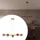 Pendente Lustre de Teto Jabuticaba Cobre de Alumínio Com 5 Globos Vidro Âmbar
