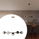 Pendente lustre de Teto Jabuticaba Com 5 Globos Vidro Fosco Alumínio Bivolt