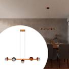Pendente Lustre de Teto Jabuticaba de Cobre Alumínio Com 5 Globos Vidro Transparente