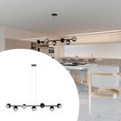 Pendente Lustre De Teto Jabuticaba Mesa Jantar 7 Globos Vidro Fume Lampadas
