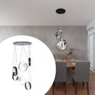 Pendente Lustre de teto Luminaria Com 6 Globos 8cm Lâmpada G9 Bivolt - Preto