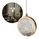 Pendente Lustre Globo Dourado C/ LED Multicor Moderno LUS-10 ST3136 Pendente Lustre Globo Dourado C/ LED Multicor Moderno LUS-10 ST3136