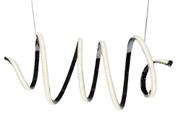 Pendente Lustre Led Esticado Ondular Espiral 50w 4000k Moderno Prata