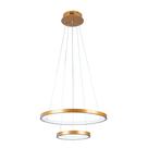 Pendente Lustre Led Moderno 2 Aros 20cm e 40cm Atenas 29W 6500K Bivolt