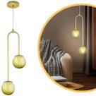 Pendente Lustre Luminária Dourado Canne Globo Vidro Ambar