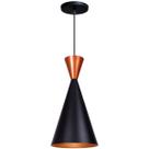 Pendente Lustre Luminária Londres Preto Topo Cobre