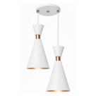 Pendente Lustre Luminária Mini Pequim 24cm Branco Duplo