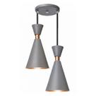 Pendente Lustre Luminária Mini Pequim 24cm Cinza Duplo