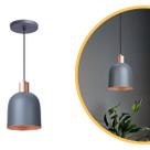 Pendente Lustre Luminária Open em Alumínio Cinza Pendente Lustre Luminária Open em Alumínio Cinza