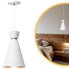 Pendente Lustre Luminária Pequim Branco 30cm