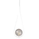 Pendente Lustre On Drop BRANCO globo de vidro FUMÊ
