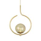Pendente Lustre On Loop DOURADO com globo de vidro AMBAR