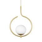 Pendente Lustre On Loop Dourado Com Globo De Vidro Branco