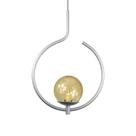 Pendente Lustre On Loop Prata Com Globo De Vidro âmbar