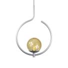 Pendente Lustre On Loop PRATA com globo de vidro ÂMBAR