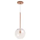 Pendente Lux Cobre Rose Gold Globo Vidro 20Cm + Led Pendente Lux Cobre Rose Gold Globo Vidro 20Cm + Led