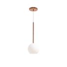 Pendente Lux Cobre Rose Gold Globo Vidro Branco + Led Pendente Lux Cobre Rose Gold Globo Vidro Branco + Led