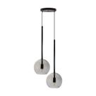 Pendente Lux Duplo Preto Globo Vidro Fumê + Led Pendente Lux Duplo Preto Globo Vidro Fumê + Led
